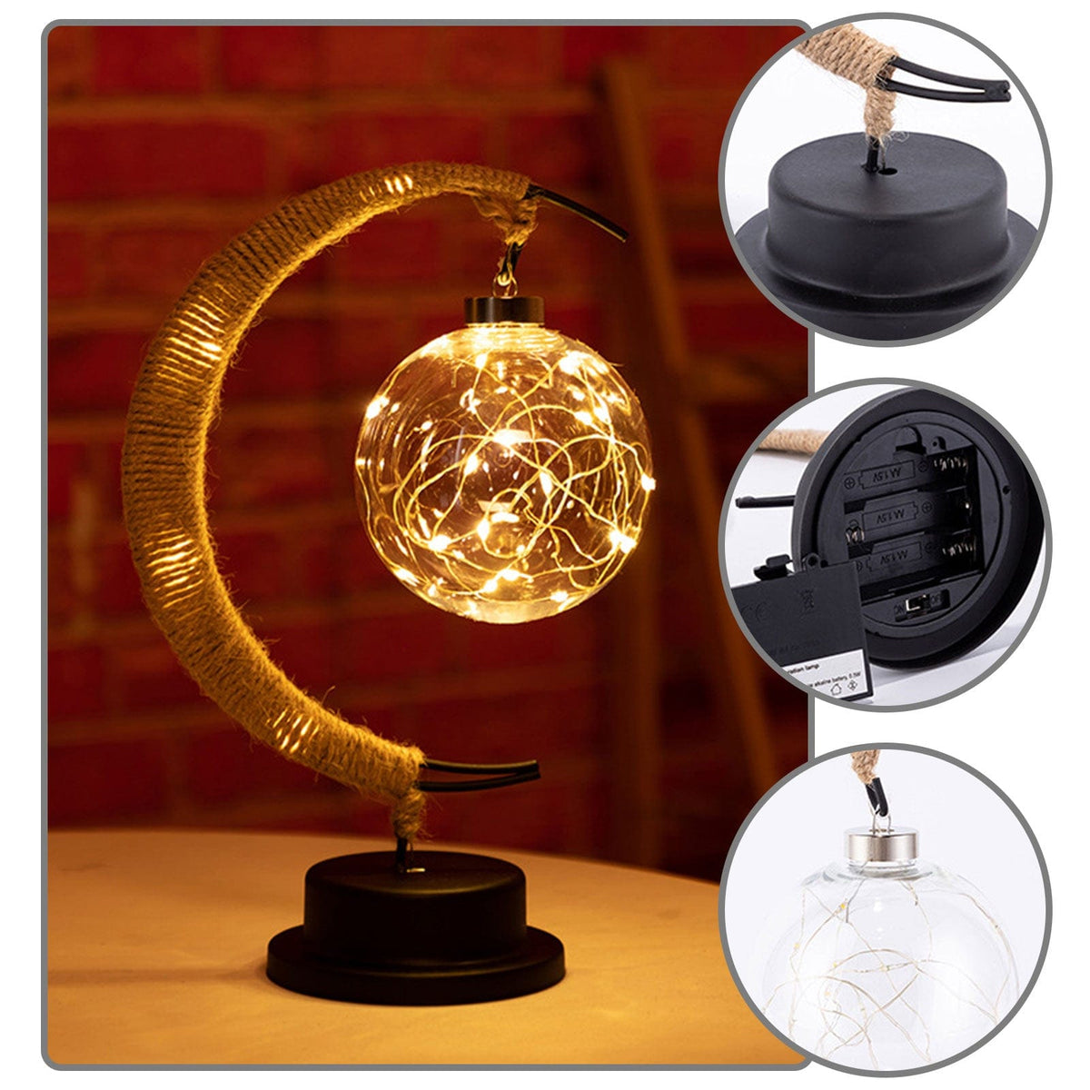 Crescent Moon Globe Lamp 27cm