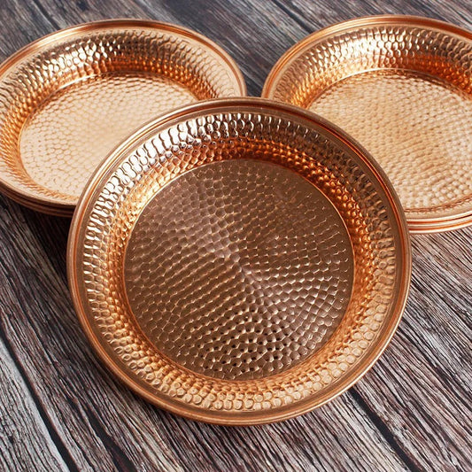 Hammered Copper Plate Trio