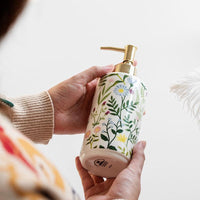 Floral Ceramic Soap Dispenser