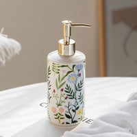 Floral Ceramic Soap Dispenser
