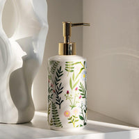 Floral Ceramic Soap Dispenser