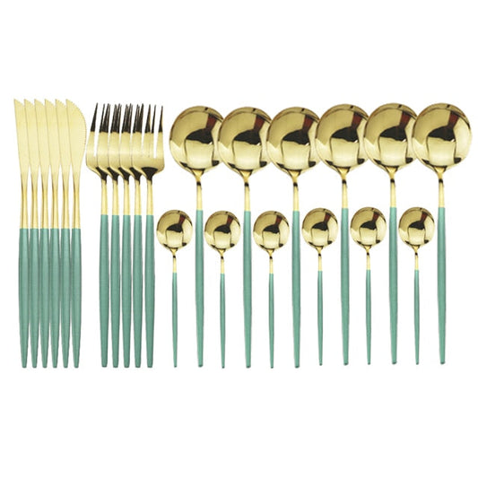 Colour Finish Cutlery Set, 24 Piece