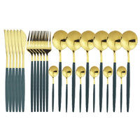 Colour Finish Cutlery Set, 24 Piece