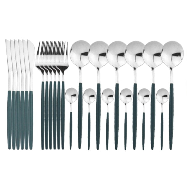 Colour Finish Cutlery Set, 24 Piece
