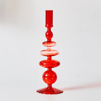 Cherry Red Glass Candle Holders and Vases