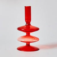 Cherry Red Glass Candle Holders and Vases