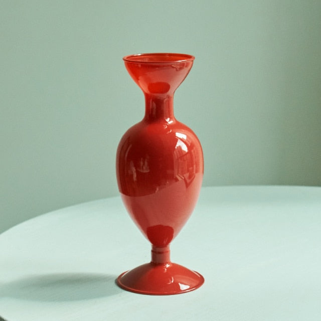 Cherry Red Glass Candle Holders and Vases