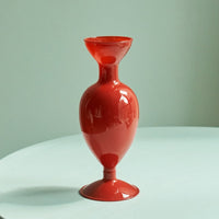 Cherry Red Glass Candle Holders and Vases