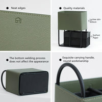 Faux Leather Storage Basket