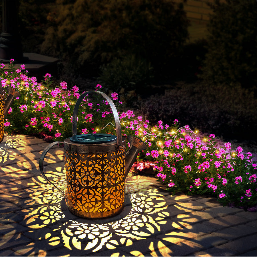 Cascading Solar Watering Can Light