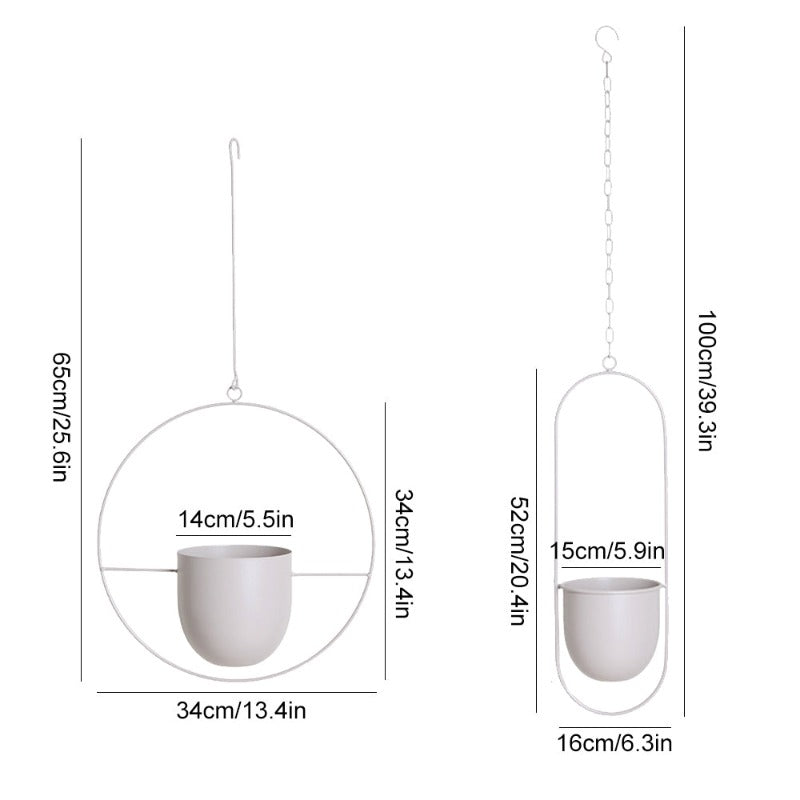 Hanging Iron Plant Pot Holder