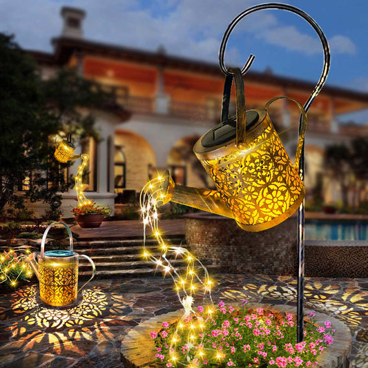 Cascading Solar Watering Can Light