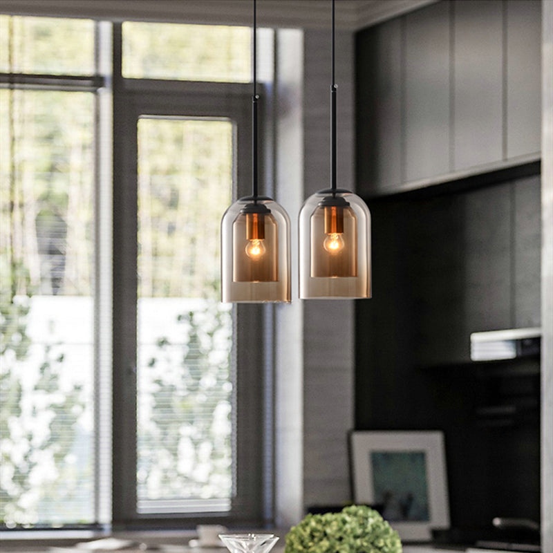 Coloured Glass Pendant Light 15cm