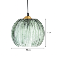 Ribbed Green Glass Pendant Light