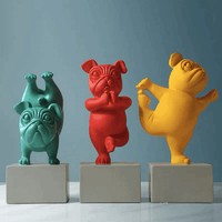 Abstract Yoga Bulldog Figurine
