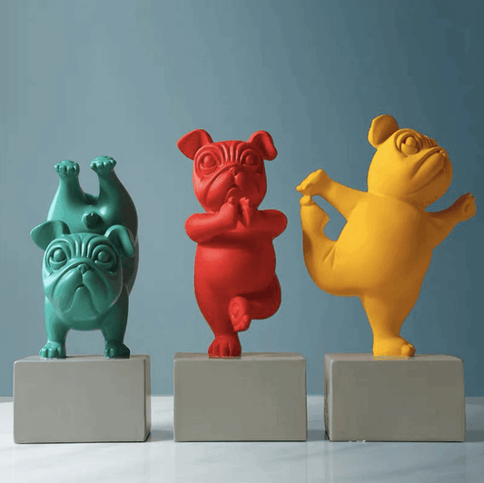 Abstract Yoga Bulldog Figurine