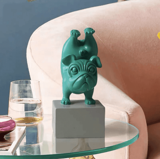 Abstract Yoga Bulldog Figurine