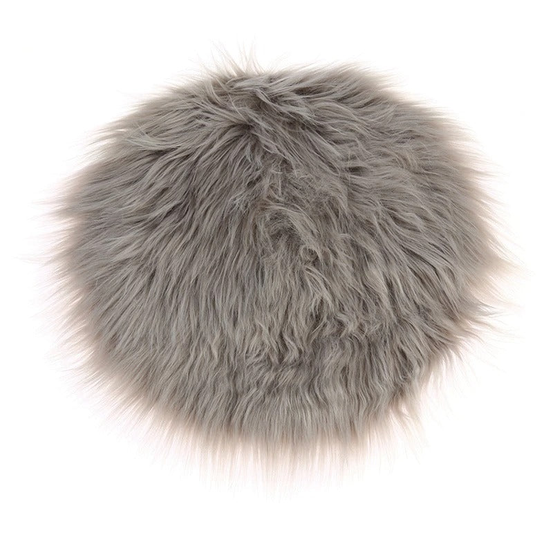 Faux Fur Round Seat Cushion 30cm