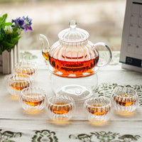 Glass Teapot and Six Cup Set