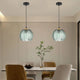 Ribbed Green Glass Pendant Light