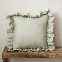 Linen Ruffle Edge Cushion Cover