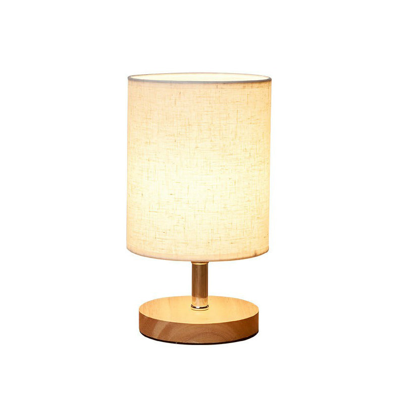 Linen and Wood Table Lamp 25cm