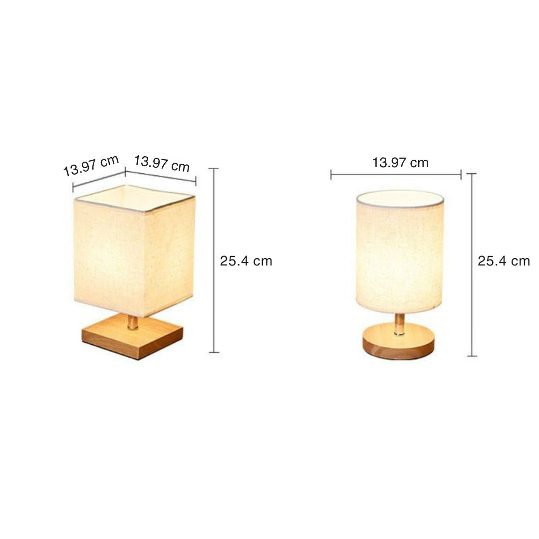 Linen and Wood Table Lamp 25cm
