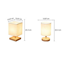 Linen and Wood Table Lamp 25cm
