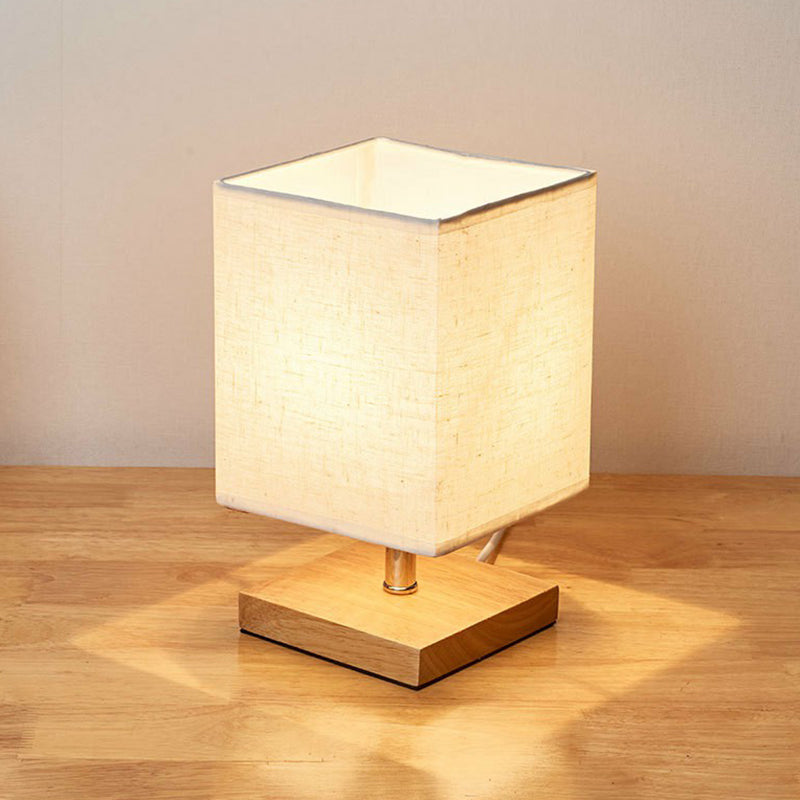 Linen and Wood Table Lamp 25cm
