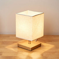 Linen and Wood Table Lamp 25cm