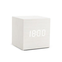 Wood-Effect LED Cube Alarm Clock