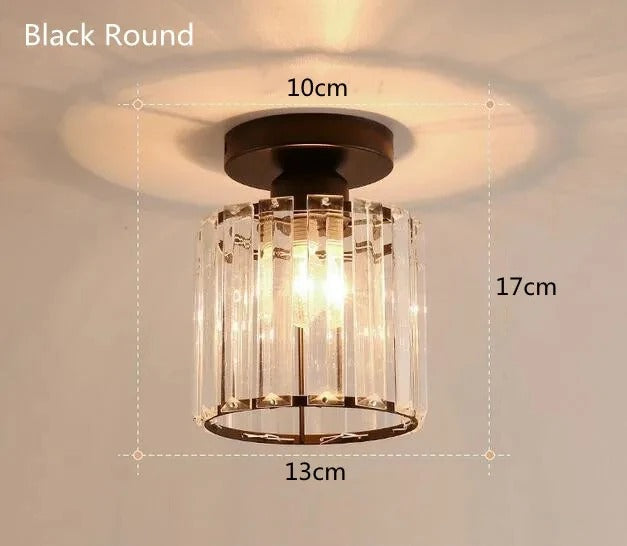 Crystal and Metal Corridor Ceiling Light