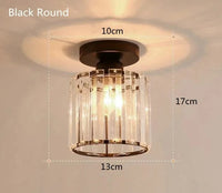 Crystal and Metal Corridor Ceiling Light