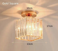 Crystal and Metal Corridor Ceiling Light