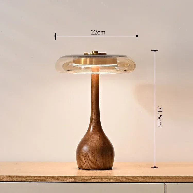 Andi Brass and Walnut Table Lamp