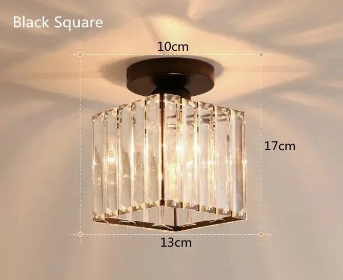 Crystal and Metal Corridor Ceiling Light