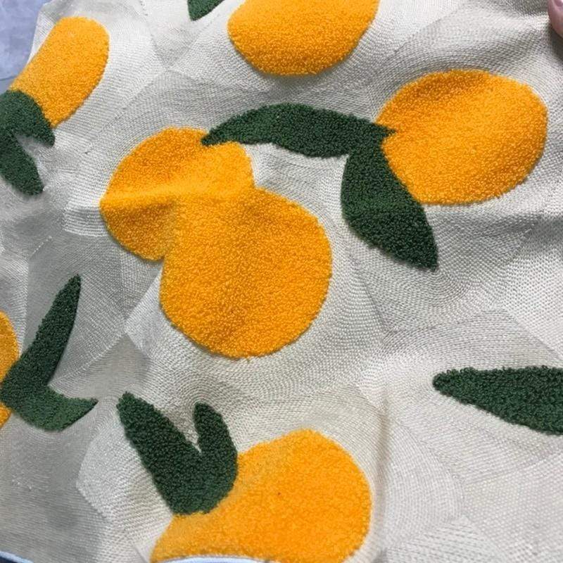 Orange Embroidered Cushion Cover