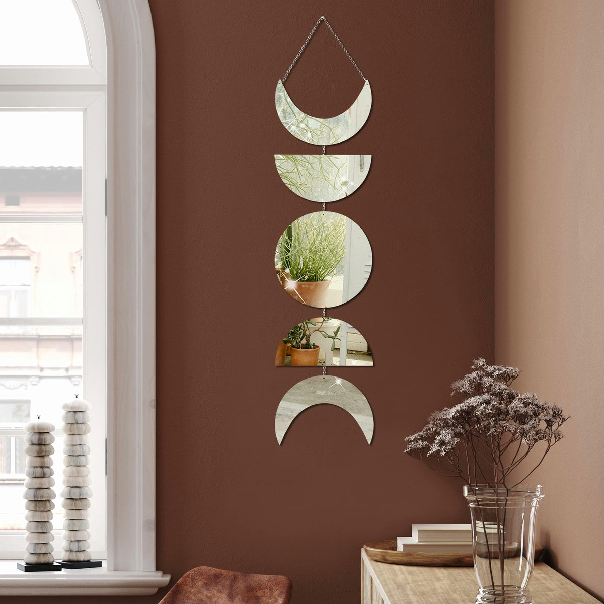 Moon Phase Mirror Wall Set
