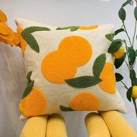 Orange Embroidered Cushion Cover
