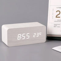Wood LED Alarm Clock with Wireless Charger
